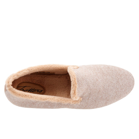 Trotters Glory T2160-156 Womens Beige Wide Leather Slip On Loafer Flats Shoes
