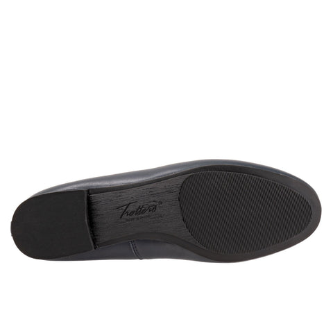 Trotters Glory T2160-400 Womens Blue Leather Slip On Loafer Flats Shoes