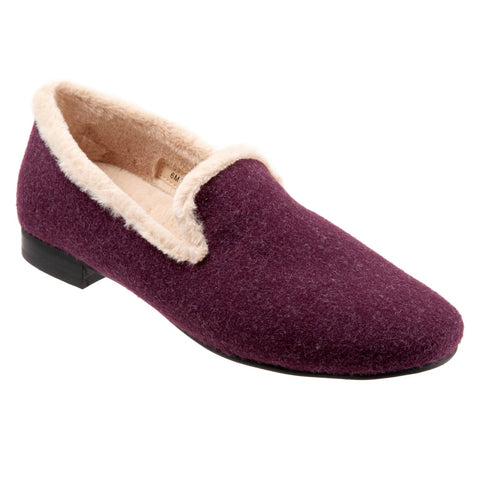 Trotters Glory T2160-656 Womens Burgundy Wide Leather Loafer Flats Shoes