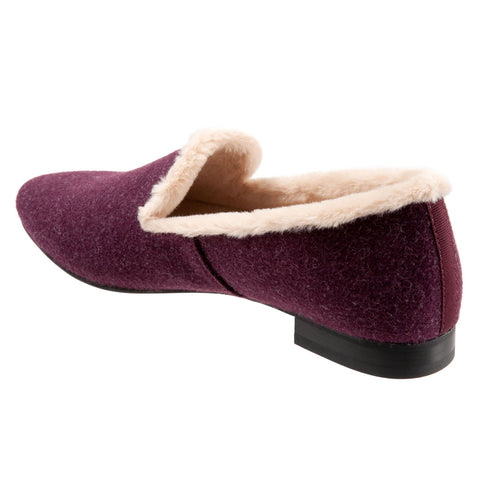 Trotters Glory T2160-656 Womens Burgundy Wide Leather Loafer Flats Shoes