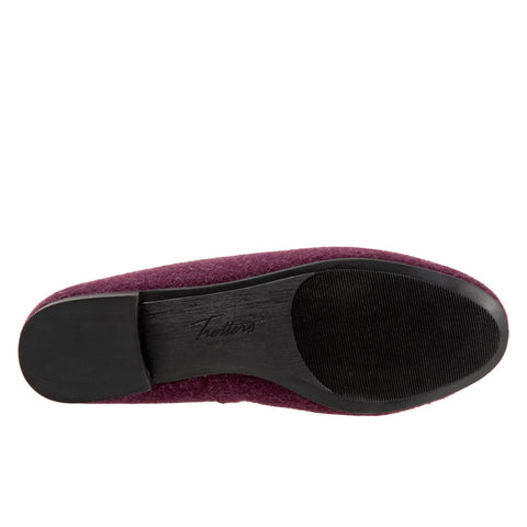 Trotters Glory T2160-656 Womens Burgundy Wide Leather Loafer Flats Shoes