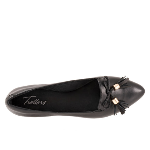 Trotters Hope T2162-001 Womens Black Wide Leather Loafer Flats Shoes