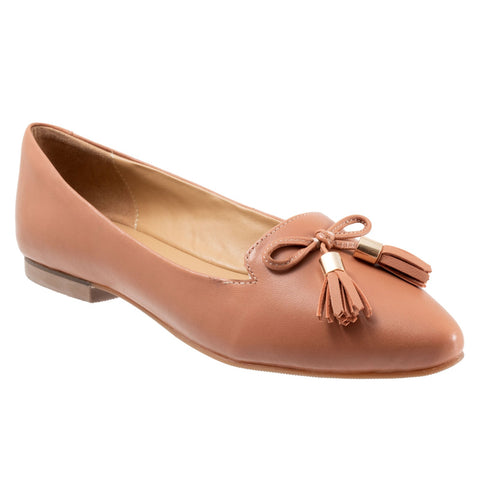 Trotters Hope T2162-715 Womens Brown Narrow Leather Loafer Flats Shoes