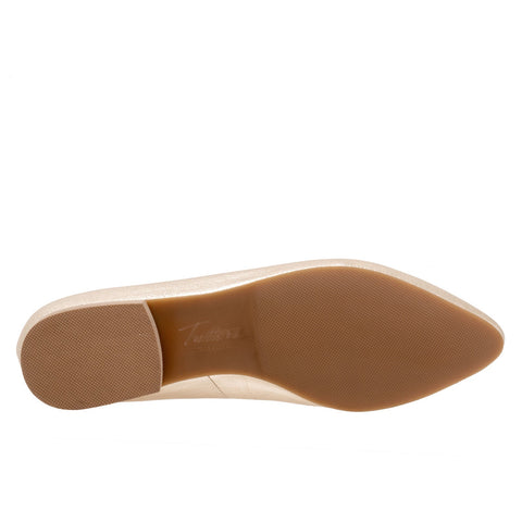 Trotters Hope T2162-719 Womens Gold Narrow Leather Loafer Flats Shoes