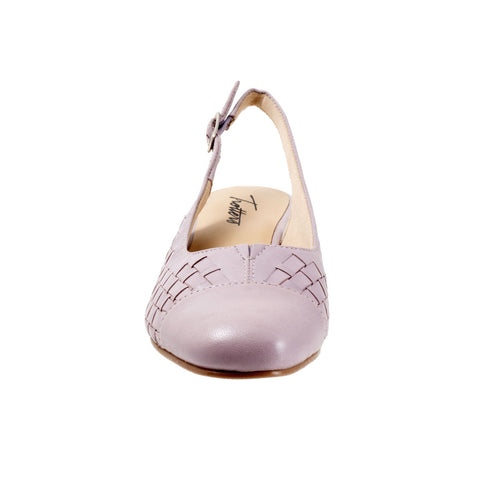 Trotters Dea Woven T2168-510 Womens Purple Wide Leather Slingback Heels Shoes