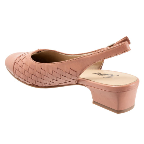 Trotters Dea Woven T2168-715 Womens Brown Wide Slingback Heels Shoes