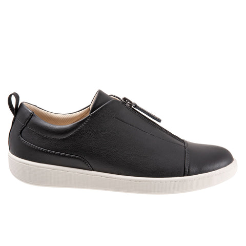 Trotters Anika T2173-001 Womens Black Narrow Leather Lifestyle Sneakers Shoes