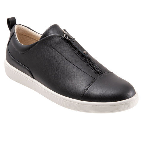 Trotters Anika T2173-001 Womens Black Narrow Leather Lifestyle Sneakers Shoes