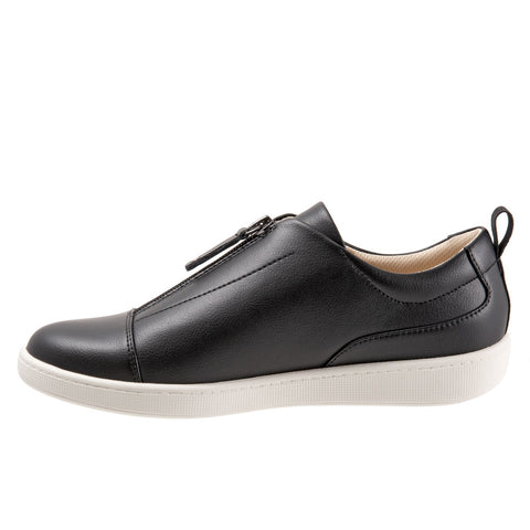 Trotters Anika T2173-001 Womens Black Narrow Leather Lifestyle Sneakers Shoes