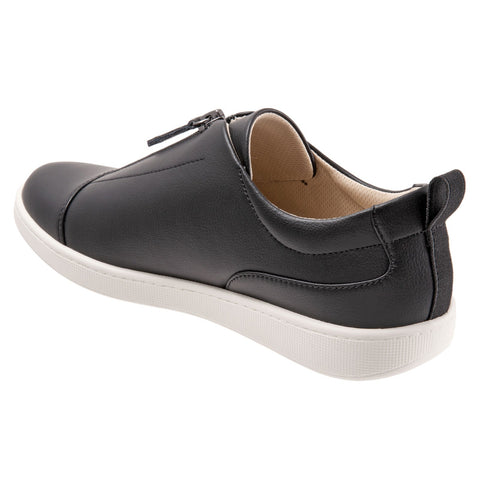 Trotters Anika T2173-001 Womens Black Narrow Leather Lifestyle Sneakers Shoes