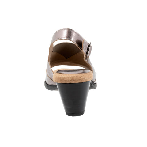 Trotters Mavis T2206-043 Womens Gray Leather Heeled Sandals Shoes