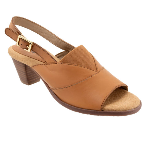 Trotters Mavis T2206-215 Womens Brown Narrow Leather Heeled Sandals Shoes