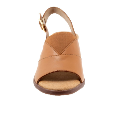 Trotters Mavis T2206-215 Womens Brown Leather Heeled Sandals Shoes
