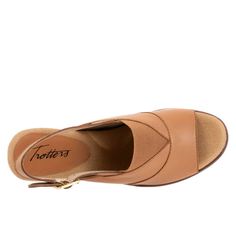 Trotters Mavis T2206-215 Womens Brown Narrow Leather Heeled Sandals Shoes