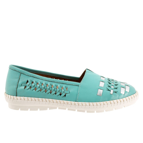 Trotters Rory T2209-434 Womens Blue Narrow Leather Loafer Flats Shoes