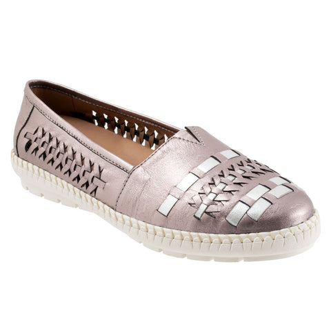 Trotters Rory T2209-914 Womens Gray Leather Slip On Loafer Flats Shoes