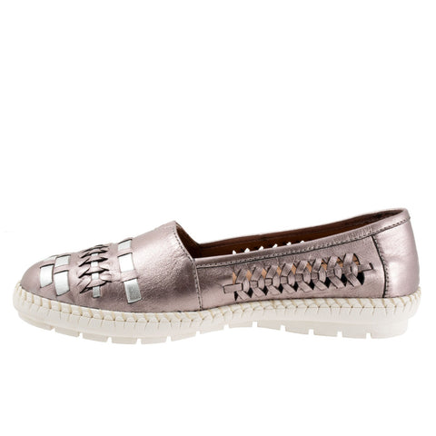Trotters Rory T2209-914 Womens Gray Leather Slip On Loafer Flats Shoes