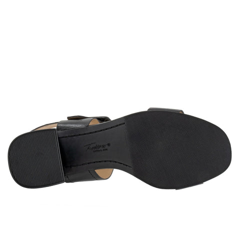 Trotters Laila T2222-001 Womens Black Leather Heeled Sandals Shoes