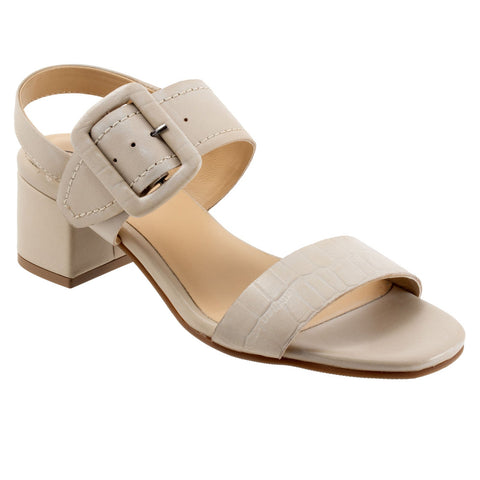 Trotters Laila T2222-112 Womens Beige Leather Heeled Sandals Shoes