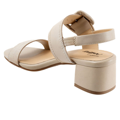 Trotters Laila T2222-112 Womens Beige Leather Heeled Sandals Shoes