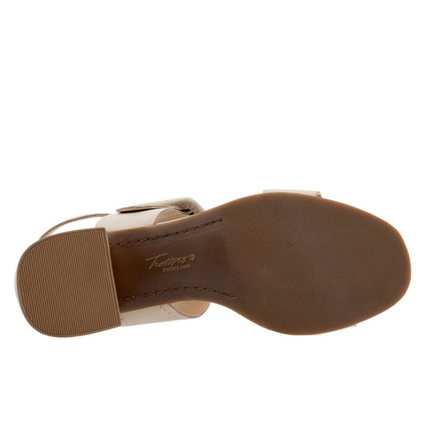 Trotters Laila T2222-112 Womens Beige Leather Heeled Sandals Shoes