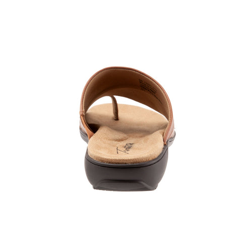 Trotters Regina T2231-215 Womens Brown Wide Leather Slides Sandals Shoes
