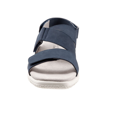 Trotters Tatia T2237-414 Womens Blue Wide Nubuck Strap Sport Sandals Shoes