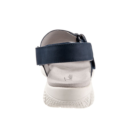 Trotters Tatia T2237-414 Womens Blue Wide Nubuck Strap Sport Sandals Shoes