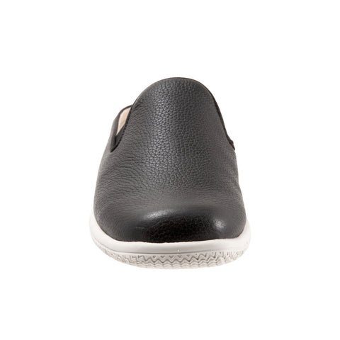 Trotters Uma T2238-001 Womens Black Narrow Leather Slip On Mule Flats Shoes
