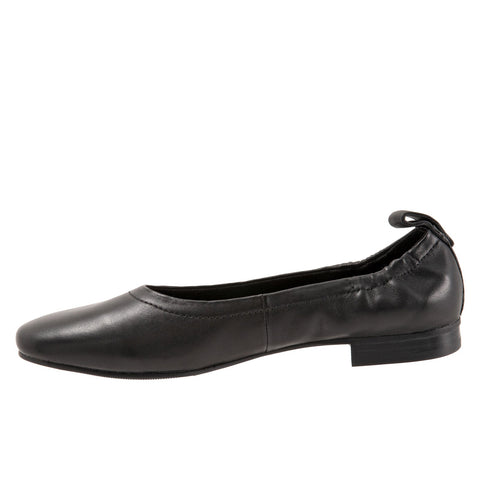 Trotters Gia T2252-001 Womens Black Narrow Leather Ballet Flats Shoes