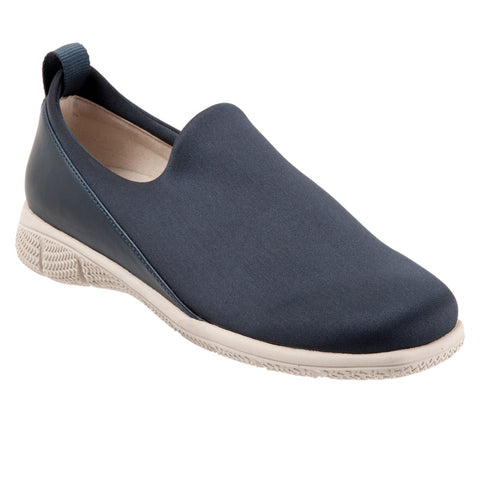 Trotters Ultima T2257-400 Womens Blue Wide Leather Lifestyle Sneakers Shoes