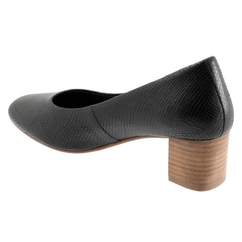 Trotters Daria T2258-018 Womens Black Narrow Leather Pumps Heels Shoes