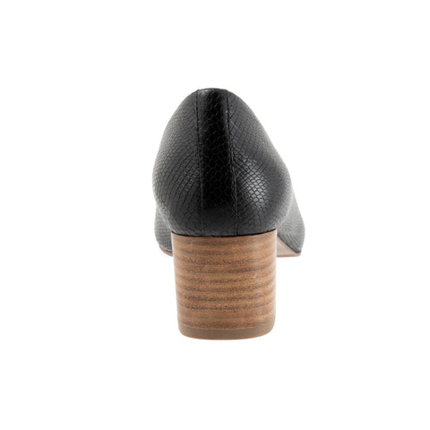 Trotters Daria T2258-018 Womens Black Extra Wide Leather Pumps Heels Shoes