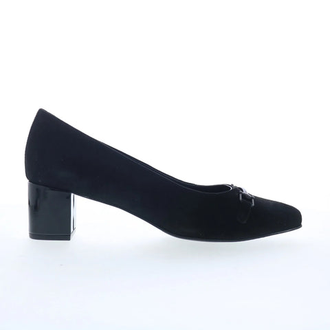 Trotters Kenzie T2259-003 Womens Blue Suede Slip On Pumps Heels Shoes