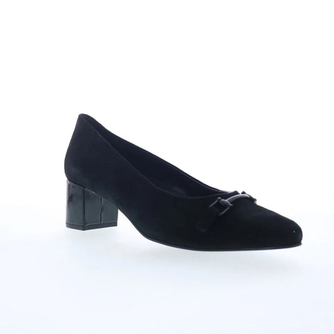 Trotters Kenzie T2259-003 Womens Blue Suede Slip On Pumps Heels Shoes