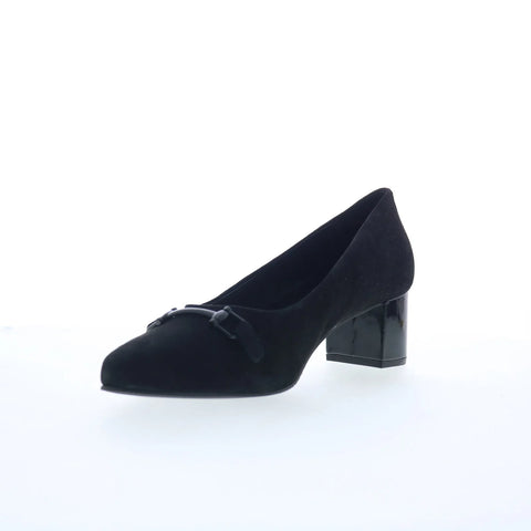 Trotters Kenzie T2259-003 Womens Blue Suede Slip On Pumps Heels Shoes