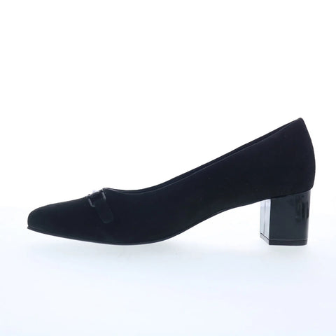 Trotters Kenzie T2259-003 Womens Blue Suede Slip On Pumps Heels Shoes