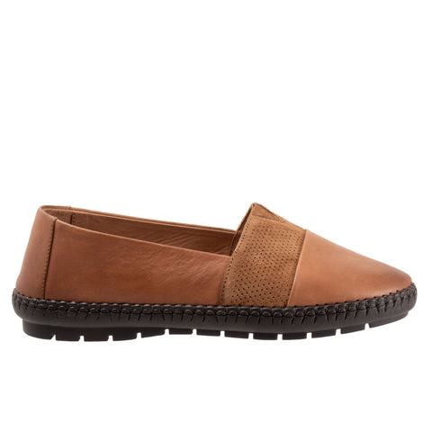 Trotters Ruby T2265-215 Womens Brown Leather Slip On Loafer Flats Shoes