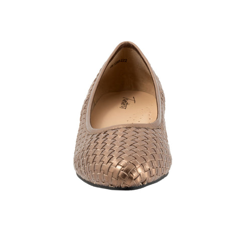 Trotters Jade T2269-222 Womens Brown Narrow Leather Slip On Pumps Heels Shoes