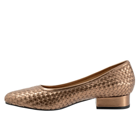 Trotters Jade T2269-222 Womens Brown Narrow Leather Slip On Pumps Heels Shoes