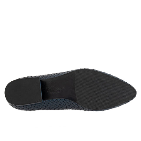 Trotters Jade T2269-400 Womens Blue Leather Slip On Pumps Heels Shoes