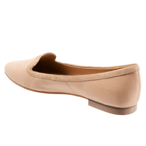 Trotters Hannah T2270-130 Womens Beige Leather Slip On Loafer Flats Shoes