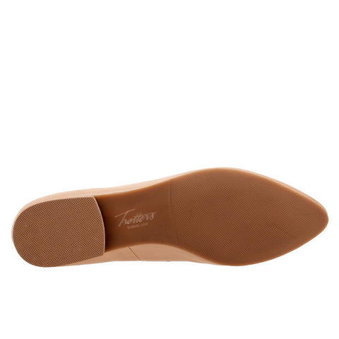 Trotters Hannah T2270-130 Womens Beige Leather Slip On Loafer Flats Shoes