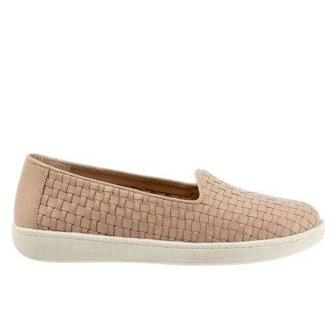 Trotters Adelina T2300-130 Womens Beige Leather Slip On Loafer Flats Shoes