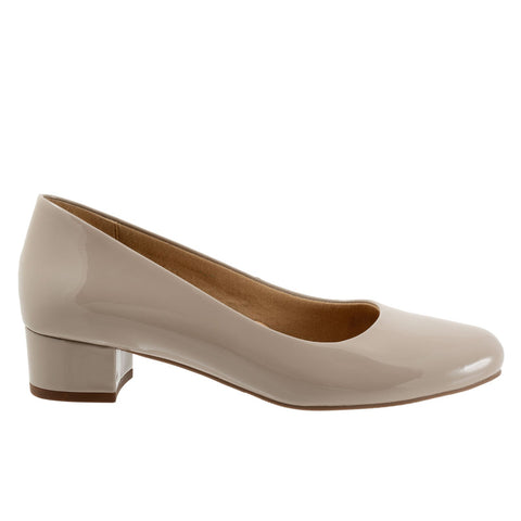 Trotters Dream T2302-256 Womens Beige Wide Leather Pumps Heels Shoes