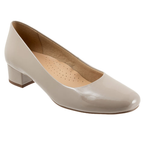 Trotters Dream T2302-256 Womens Beige Wide Leather Pumps Heels Shoes