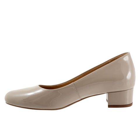 Trotters Dream T2302-256 Womens Beige Wide Leather Pumps Heels Shoes