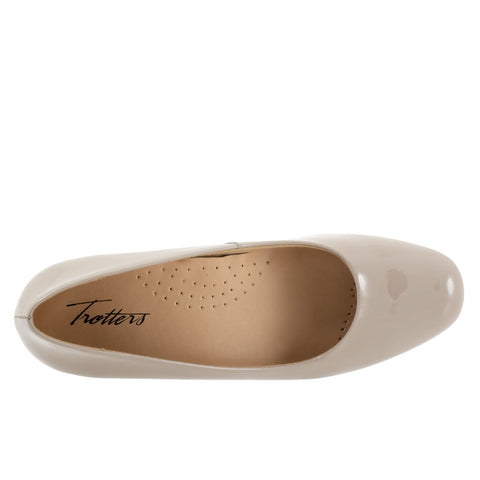 Trotters Dream T2302-256 Womens Beige Wide Leather Pumps Heels Shoes