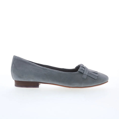 Trotters Greyson T2306-077 Womens Gray Leather Slip On Pumps Heels Shoes