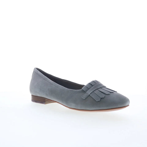Trotters Greyson T2306-077 Womens Gray Leather Slip On Pumps Heels Shoes